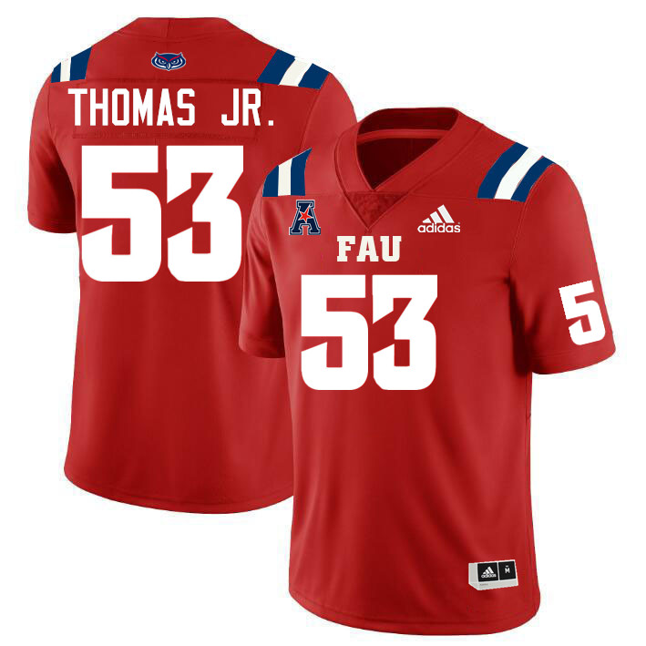 Florida Atlantic Owls #53 Richard Thomas Jr. College Football Jerseys Stitched-Red